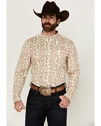 RANK 45® Men's Trinidad Southwestern Print Long Sleeve Button-Down Stretch Western Shirt