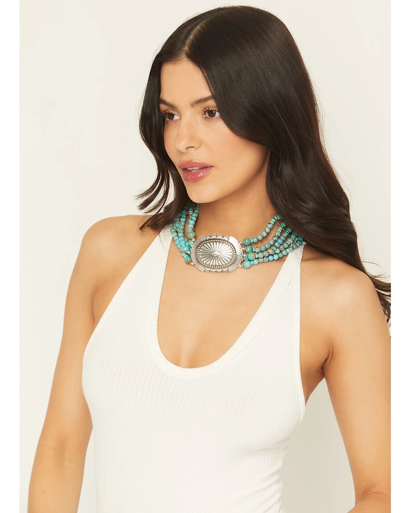 Paige Wallace Women's Turquoise Concho Choker Necklace