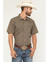 Gibson Trading Co Men's Evolve Floral Striped Short Sleeve Snap Western Shirt