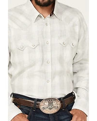 Moonshine Spirit Men's Ethonol Plaid Print Long Sleeve Snap Western Flannel Shirt