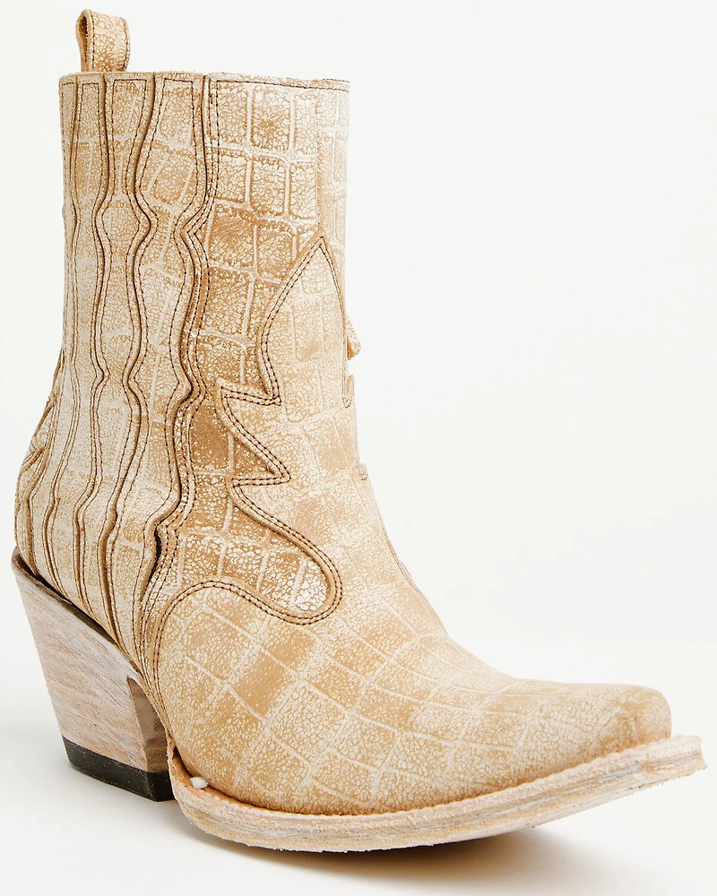 Ariat Women's Jade Crocodile Print Western Booties - Snip Toe