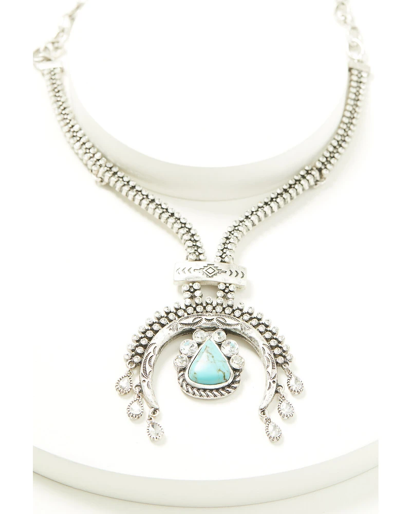 Idyllwind Women's Suncrest Rhinestone Squash Blossom Necklace