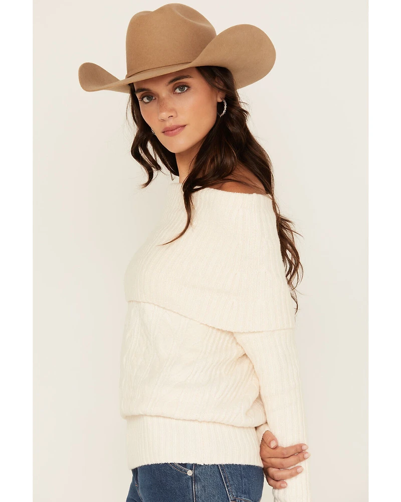 Shyanne Women's Off The Shoulder Cable Knit Sweater