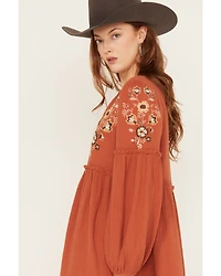 Jolt Women's Embroidered Gauze Mini Dress