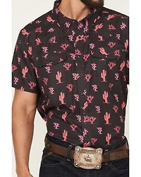 Rock & Roll Denim Men's Boot Barn Exclusive Tek Cactus Short Sleeve Snap Stretch Western Shirt