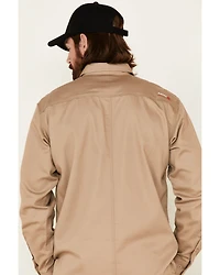 Ariat Men's FR Solid Twill Long Sleeve Button Down Work Shirt - Tall