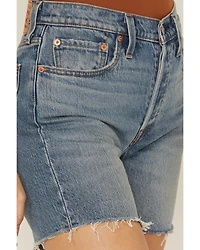 Levi's Women's 501® Dark Wash High Rise Mid Thigh Stretch Denim Shorts
