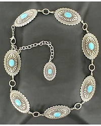 Ariat Women's Oval Turquoise Concho Chain Belt
