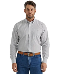 Wrangler Men's Geo Print Long Sleeve Button-Down Western Shirt - Tall