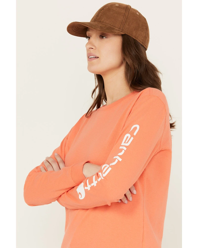 Carhartt Women's Loose Fit Heavyweight Long Sleeve Logo Graphic Work Tee