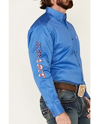 Ariat Men's Blue Team Logo Button Long Sleeve Western Shirt