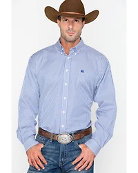 Cinch Men's Tencel Mini Stripe Long Sleeve Button-Down Western Shirt