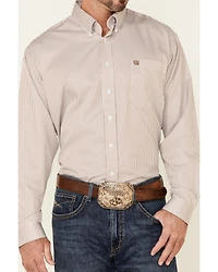 Cinch Men's Tencel Mini Stripe Long Sleeve Button-Down Western Shirt