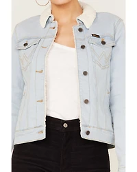 Wrangler Retro Women's Sherpa Lined Light Wash Denim Jacket