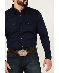 Blue Ranchwear Men's Heavy Twill Long Sleeve Snap Stretch Western Shirt