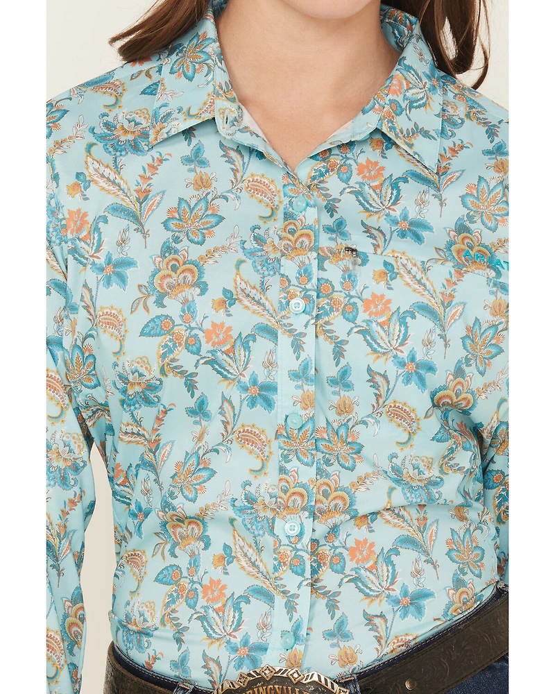 Ariat Women's VentTEK Floral Paisley Print Long Sleeve Button-Down Stretch Western Shirt