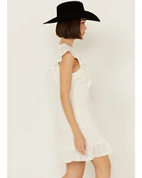 Shyanne Women's Ruffle Trim Eyelet Mini Dress