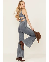 Flying Tomato Women's It's Another Day Light Denim Jumpsuit