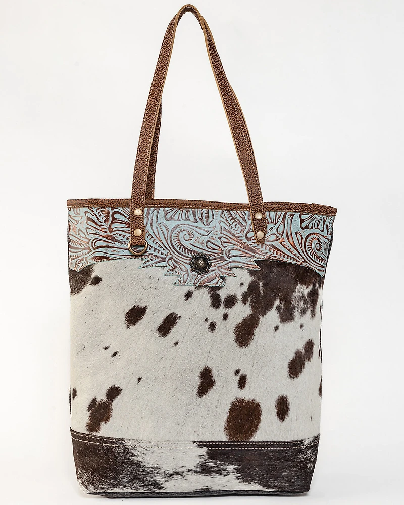 Myra Bag Women's Sooty Specks Canvas & Hair-On Tote
