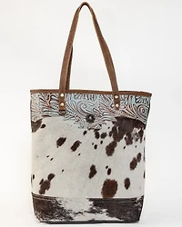 Myra Bag Women's Sooty Specks Canvas & Hair-On Tote