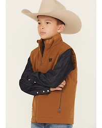 Cinch Boys' Quilted Canvas Embroidered Vest