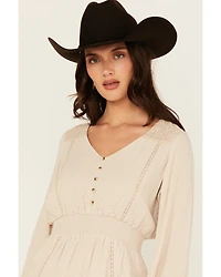 Shyanne Women's Lace Long Sleeve Button-Down Shirt