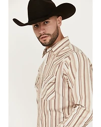 Ely Walker Men's Striped Print Long Sleeve Snap Western Shirt