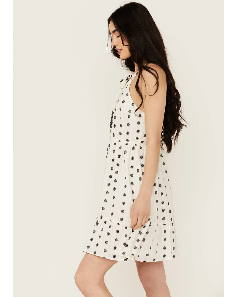 Idyllwind Women's Zelida Embroidered Halter Neck Mini Dress