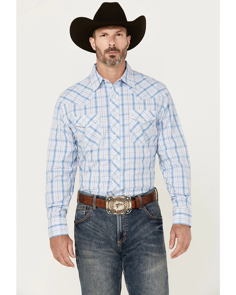 Wrangler 20X Men's Plaid Print Long Sleeve Snap Stretch Western Shirt