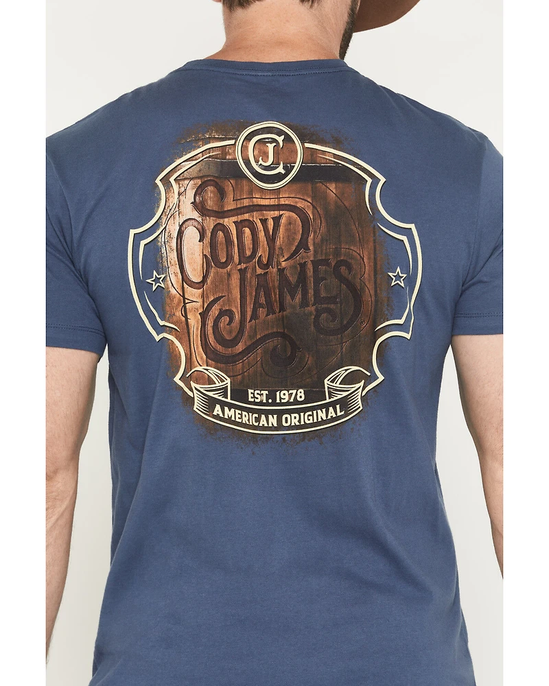 Cody James Men's Whiskey Barrel Logo Short Sleeve Graphic T-Shirt