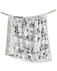 HiEnd Accents Ranch Life Western Toile Campfire Sherpa Throw