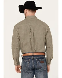 George Strait by Wrangler Men's Checkered Print Long Sleeve Button-Down Western Shirt