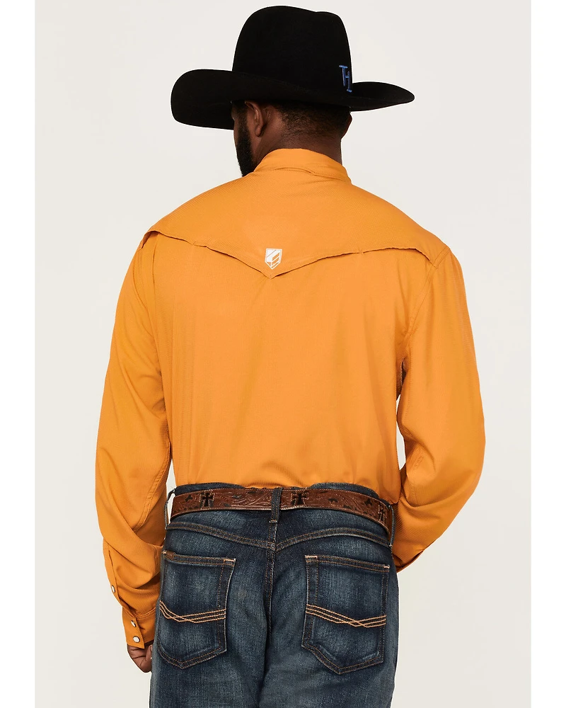 RANK 45® Men's Solid Roughie Tech Long Sleeve Snap Western Shirt