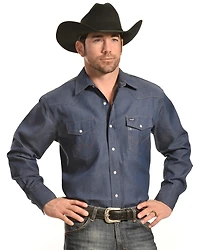 Wrangler Men's Denim Long Sleeve Work Shirt