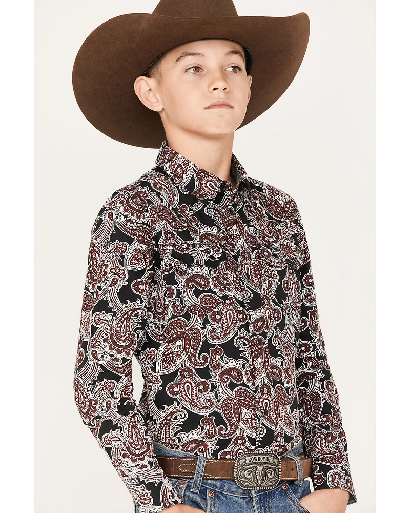 Cody James Boys' Johnny Ringo Long Sleeve Snap Western Shirt