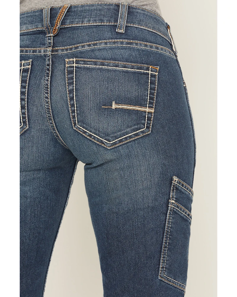 Ariat Women's Rebar Mid Rise Durastretch Nightride Riveter Work Straight Jeans
