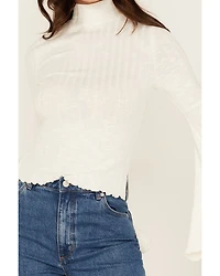 Shyanne Women's Mock Neck Long Bell Sleeve Top