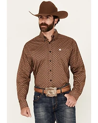Cinch Men's Floral Geo Print Long Sleeve Button-Down Stretch Western Shirt