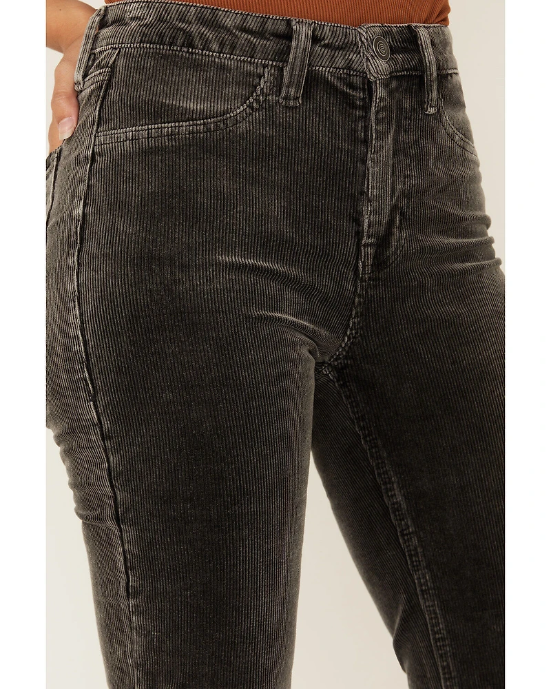 Rock & Roll Denim Women's High Rise Corduroy Bargain Modest Bootcut Stretch Jeans