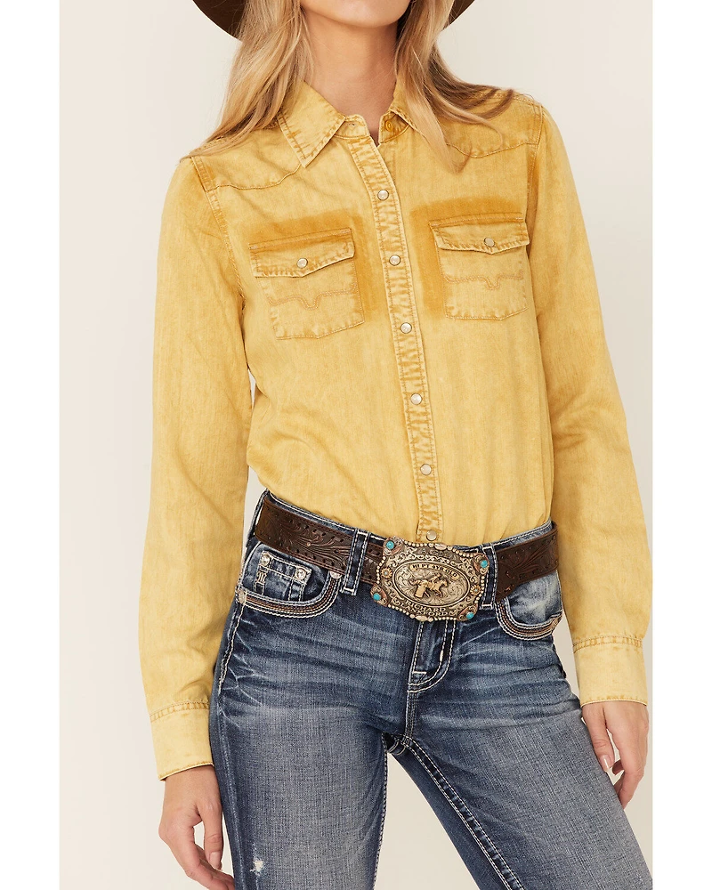 Kimes Ranch Women's Kaycee Denim Long Sleeve Pearl Snap Western Core Shirt