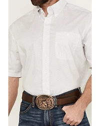 George Strait by Wrangler Men's Geo Print Short Sleeve Button-Down Western Shirt