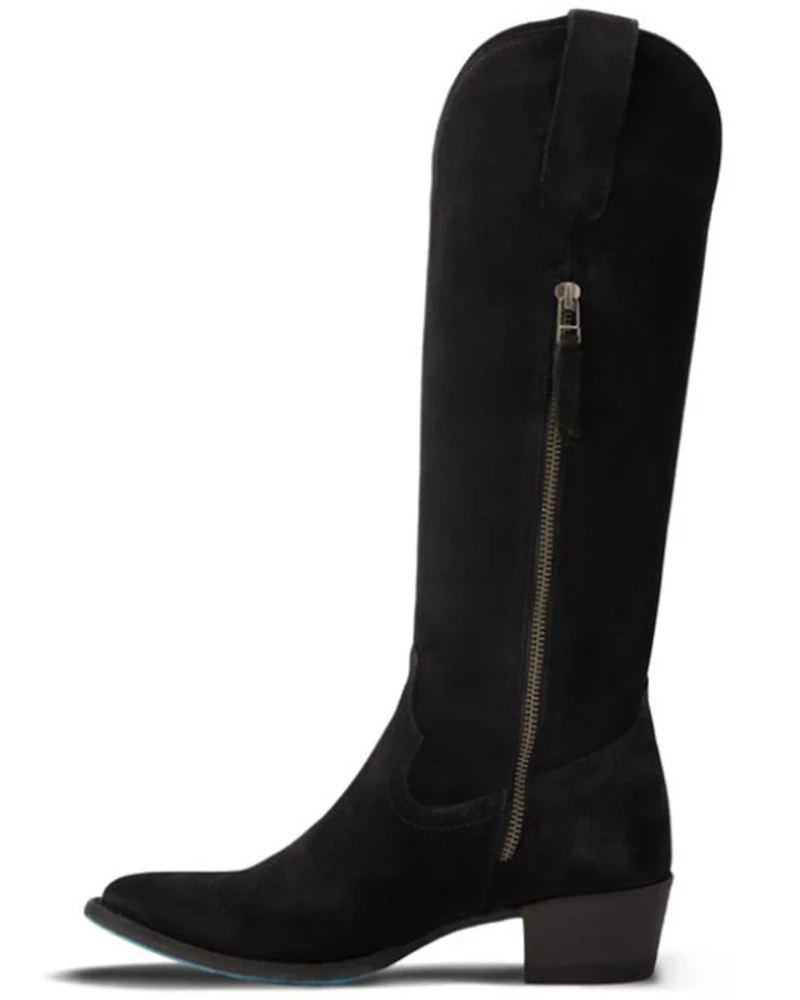 Lane Women's Plain Jane Suede Tall Western Boots - Round Toe