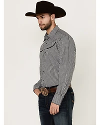 Wrangler Men's Rodeo Checkered Print Long Sleeve Snap Western Shirt