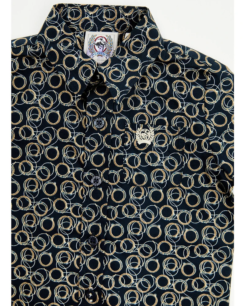 Cinch Infant Boys' Geo Print Long Sleeve Button-Down Western Shirt