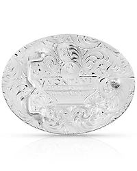 Montana Silversmiths Men's Tri-Color Pinched Buckle With Christian Cowboy Figure