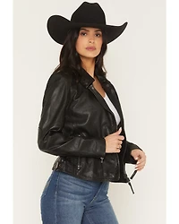 Mauritius Women's Morgan Studded Scatter Star Leather Jacket