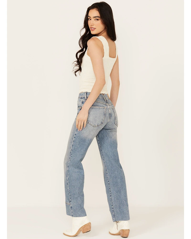 Free People Women's Risk Taker Straight Stretch Denim Jeans