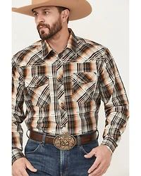 Cowboy Hardware Men's Plaid Print Long Sleeve Snap Stretch Western Shirt