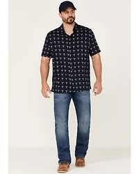 Gibson Men's Bull Pinata Print Western Shirt