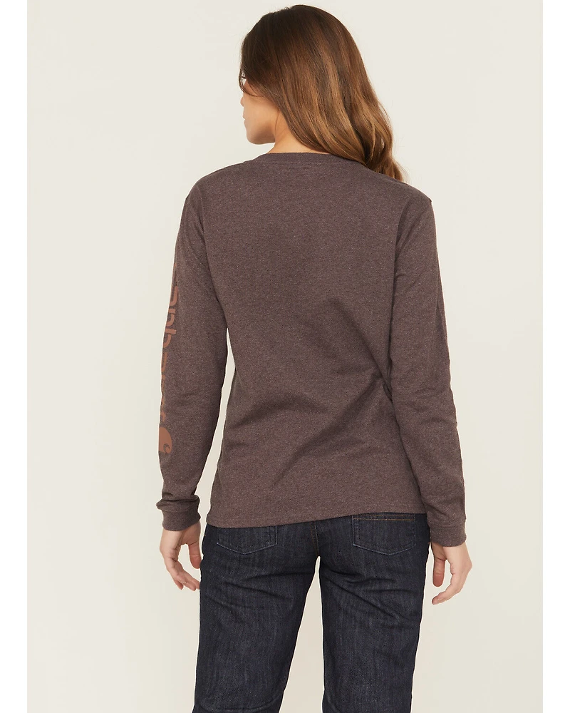 Carhartt Women's Loose Fit Heavyweight Long Sleeve Logo Graphic Work Tee